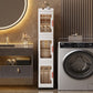 4 Tier Plastic Tall Narrow Storage Cabinet with Movable Wheels