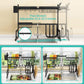Dish Drying Rack Over Sink Adjustable (25.6"-33.5"),2 Tier Stainless Steel Length Expandable Kitchen Dish Rack,Large Dish Rack Drainer for Kitchen Organizer Storage Space Saver with 10 Utility Hooks
