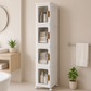 4 Tier Plastic Tall Narrow Storage Cabinet with Movable Wheels