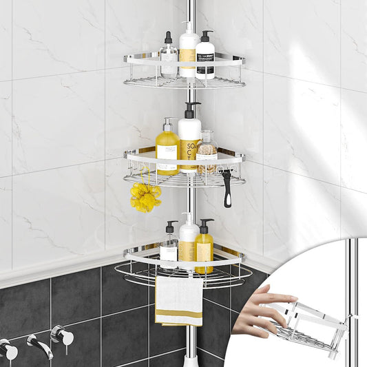 4 Adjustable Shelves Telescopic Shower Corner Caddy