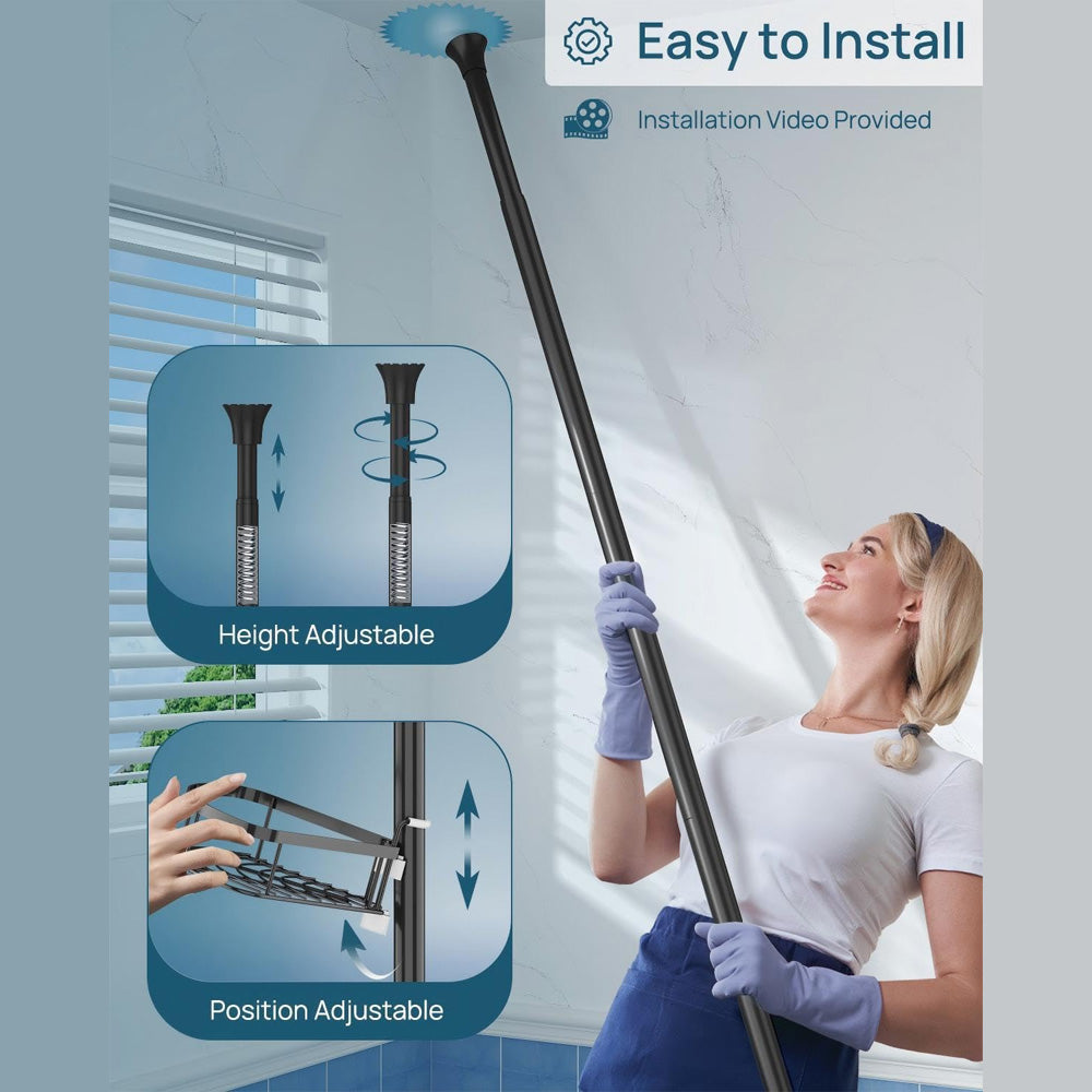 4 Adjustable Shelves Telescopic Shower Corner Caddy