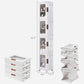 4 Tier Plastic Tall Narrow Storage Cabinet with Movable Wheels