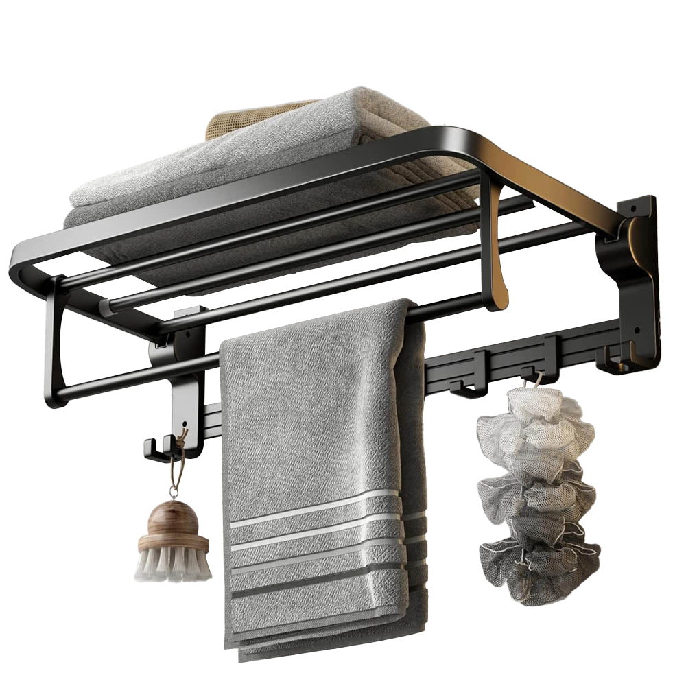 24 Inch Towel Bar Holder Foldable Towel Shelf
