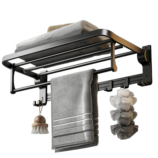 24 Inch Towel Bar Holder Foldable Towel Shelf