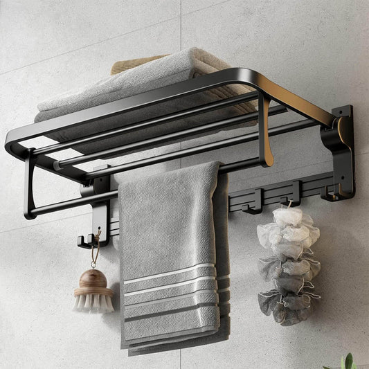 24 Inch Towel Bar Holder Foldable Towel Shelf
