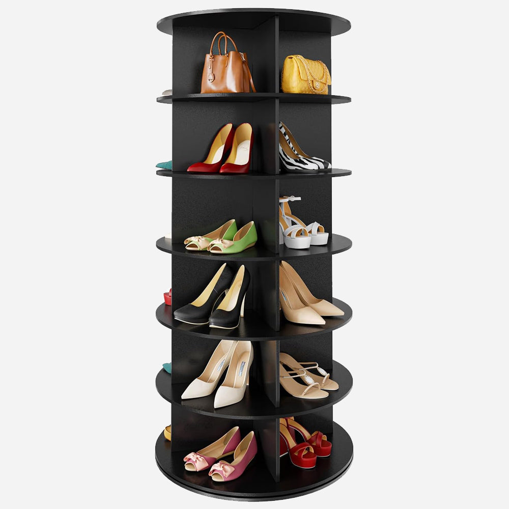 6 Tier 360° Rotating Shoe and Bag Rack Tower Organizer