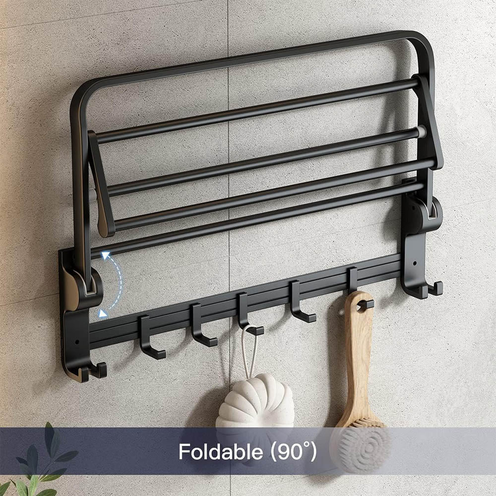 24 Inch Towel Bar Holder Foldable Towel Shelf