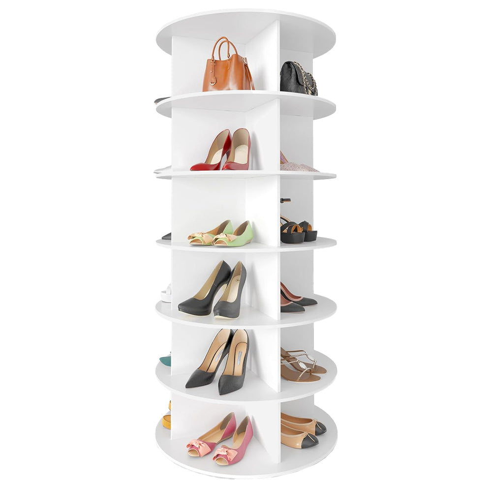 6 Tier 360° Rotating Shoe and Bag Rack Tower Organizer