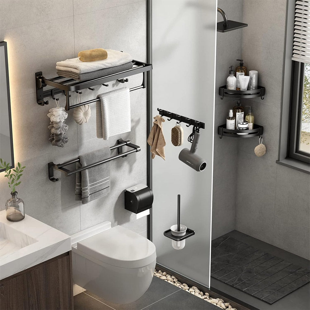 24 Inch Towel Bar Holder Foldable Towel Shelf